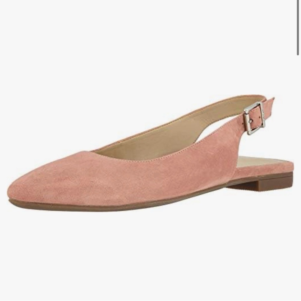 VIONIC Woman Dusty Pink Suede Leather Slingback Flat Sandals US6 Comfort Classic